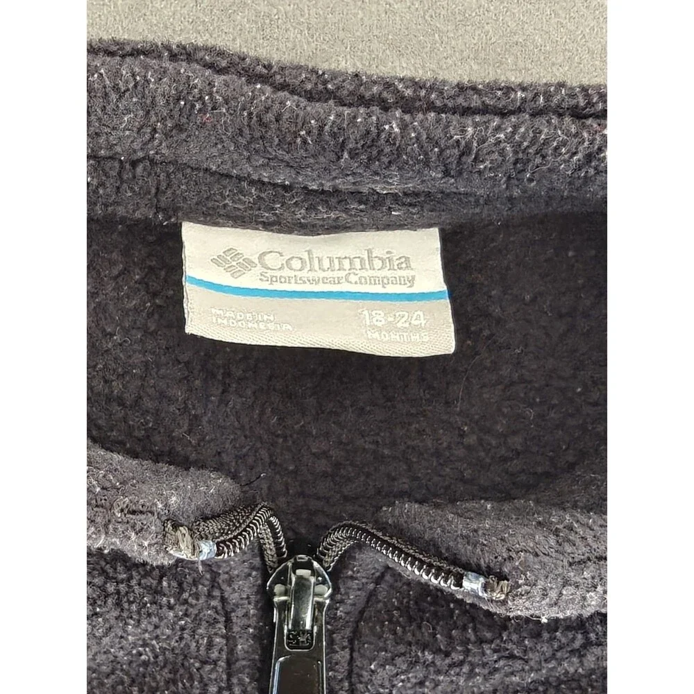 Columbia Toddler Fleece Jacket Gray Full Zip Lightweight 18-24 Months